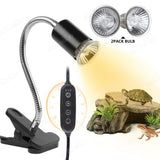 Clamp-On Reptile UVA/UVB Heat Lamp — Adjustable Basking Light for Lizards & Turtles