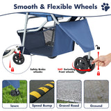 JHK 3 Wheels Foldable Pet Stroller for Small Dogs and Cats Stroller with Mesh Windows Storage Basket Cup Holder for Outdoor Use