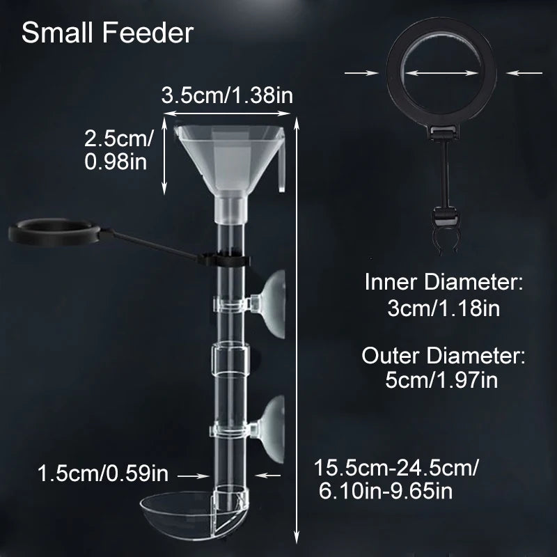 Acrylic Telescopic Aquarium Fish Feeder Tube (Transparent)