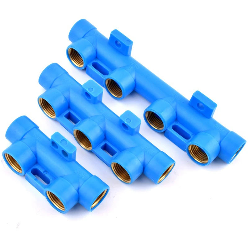 Water Pipe Splitter Distributor (4/5/6-Way, 1/2" Thread, Drain Switch)