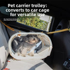 Transparent Foldable Pet Carry-On Suitcase Trolley for Cats & Dogs