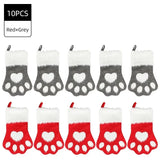 Christmas Pet Paw Stockings Plaid Design (1-10 Piece Pack)