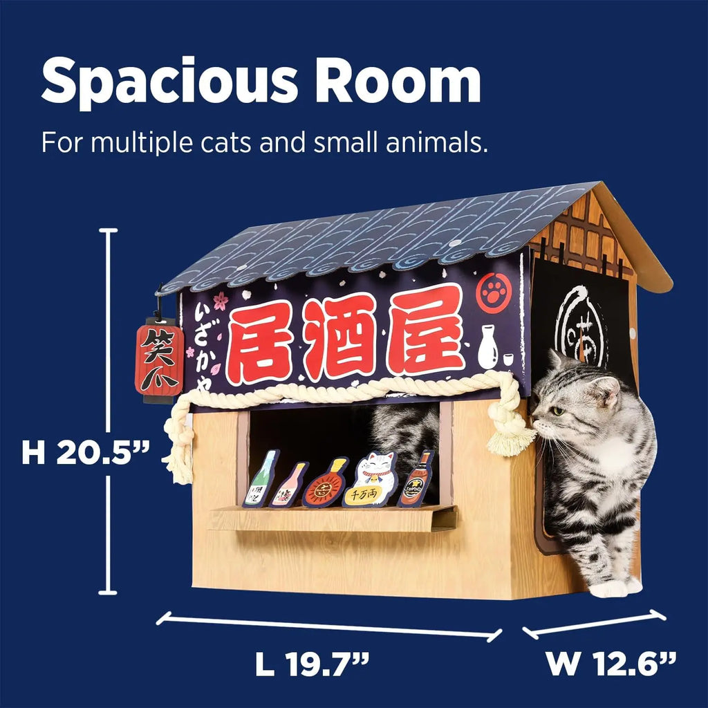 Cardboard Cat House with Scratcher, Izakaya Bar Design