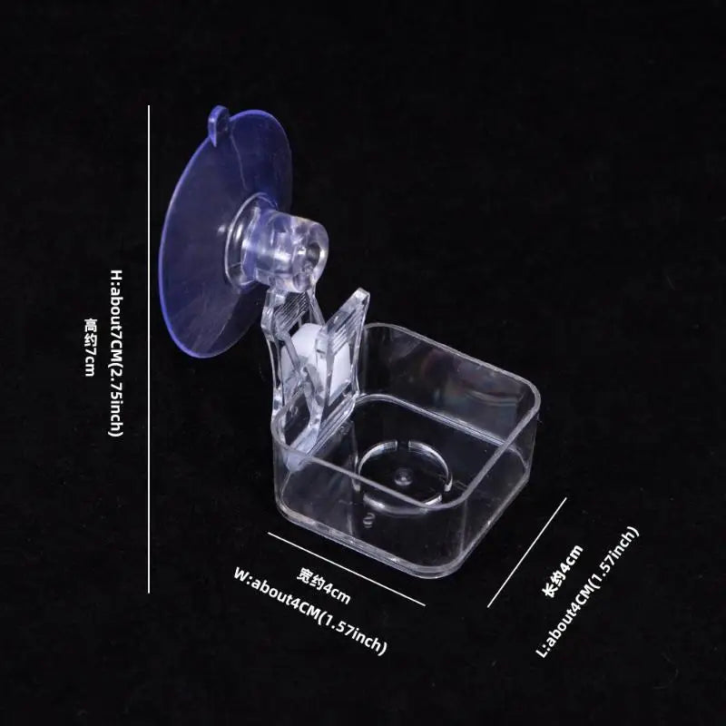 Suction Cup Reptile Feeding Bowl — Mountable Food & Water Dish for Lizards & Frogs