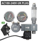 Aquarium CO2 Pressure Regulator with Solenoid Valve (Bubble Meter, Quick-Connect)