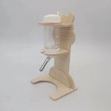 Hamster Water Bottle & Wood Stand Set — Vertical Cage Dispenser
