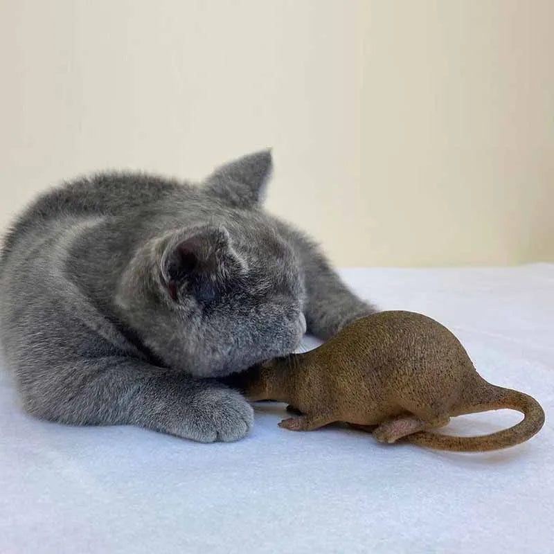 Simulation Mouse Rubber TPR Cat Toy — Bite-Resistant Halloween Prank Rat Model