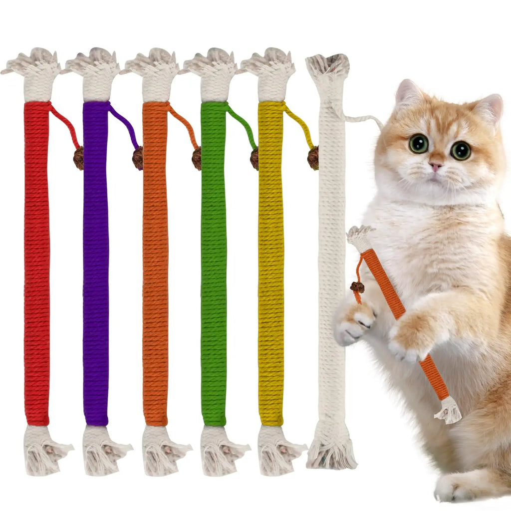 6-Pack 7.87" Catnip Chew Rope Cat Toy Set — Interactive Teeth Cleaning & Play Ropes