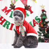 Christmas Reindeer Dog Hoodie (Soft Flannel Warm Clothes)