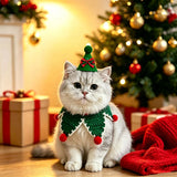 Christmas Knit Saliva Towel with Bell (Pet Bib Scarf)