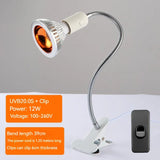 LED UVA/UVB Reptile Basking Lamp — 10.0/20.0 UV Bulb, E27, With Optional Stand