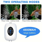 Rechargeable 4800mAh USB Aquarium Air Pump Silent Portable