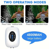 Rechargeable 4800mAh USB Aquarium Air Pump Silent Portable