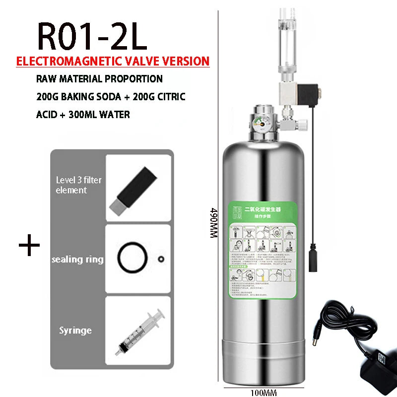 DIY Stainless Steel Aquarium CO2 Generator System Kit