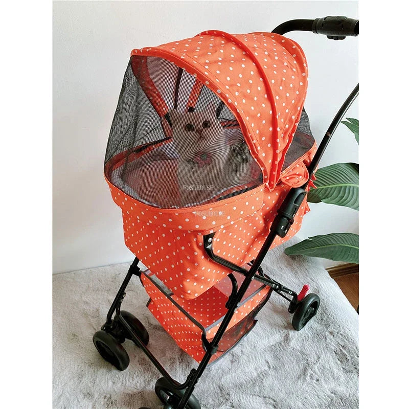 Fashion Universal-Wheel Pet Stroller — Lightweight Foldable Dog & Cat Cart with Modern Design
