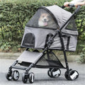 4-Wheel Pet Pram Buggy & Jogger Stroller with Rain Cover for Dogs & Cats