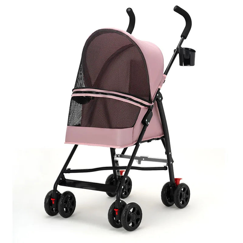 Lightweight Foldable Small Dog & Cat Stroller for Outdoor Activities
