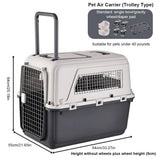 Rolling Wheeled Pet Carrier (Airline-Approved, Dog & Cat, Up to 44 lbs)