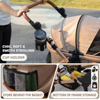 3-in-1 Smooth-Ride Pet Stroller with Detachable Carrier, Rubber Wheels & Car Seat