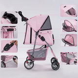 Steel Tube Dog Trolley Customized Pet Stroller For Small Dogs Cats Factory