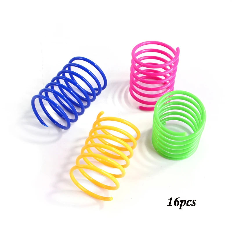 Heavy-Gauge Cat Spring Coil Toys — Bright Colors, 4 to 20-Pack