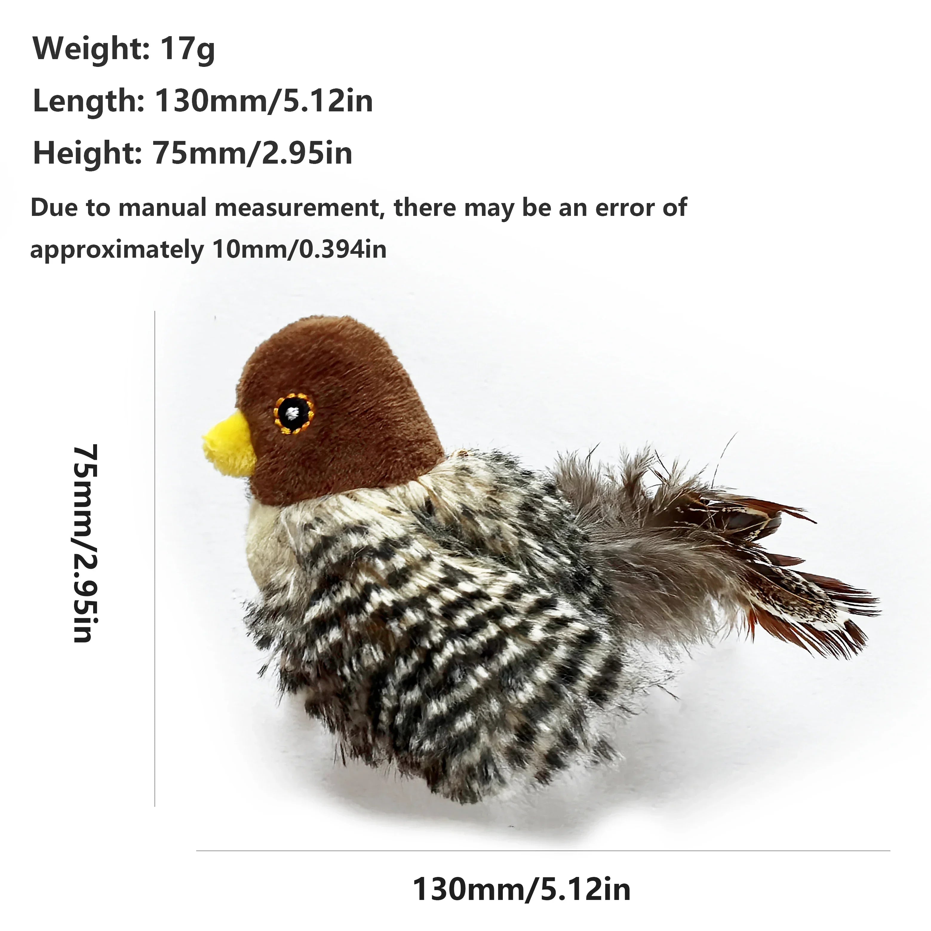 Washable Plush Flying Bird Cat Toy