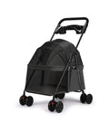 Foldable Small Dog Pet Stroller with Built-In Pet Dish — Convenient On-the-Go Feeding Cart