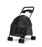 Foldable Small Dog Pet Stroller with Built-In Pet Dish — Convenient On-the-Go Feeding Cart