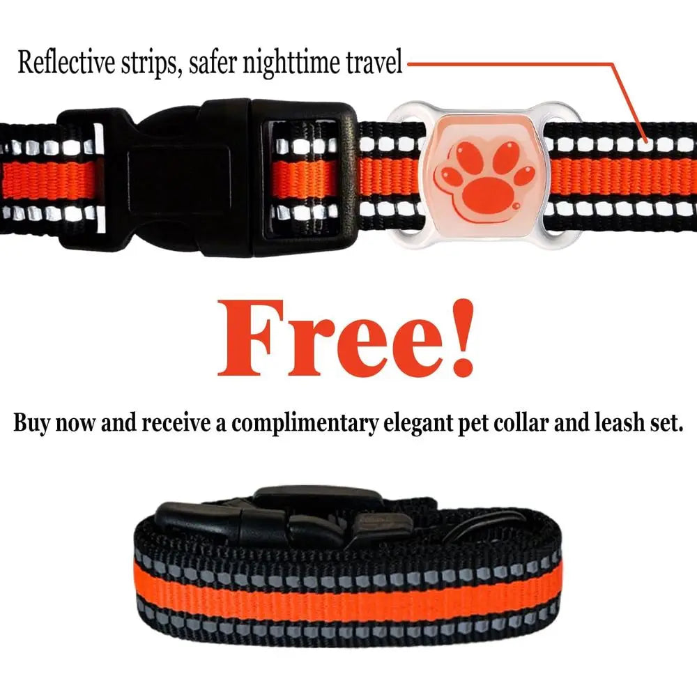 No-Subscription Pet GPS Tracker for Dogs & Cats with Free Collar - Waterproof Real-Time