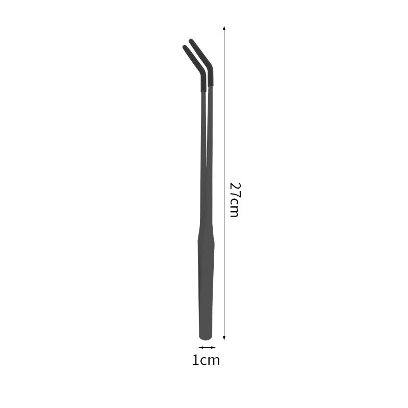 Stainless Steel Pet Feeding Tongs — Rubber-Tipped Tweezers for Reptiles