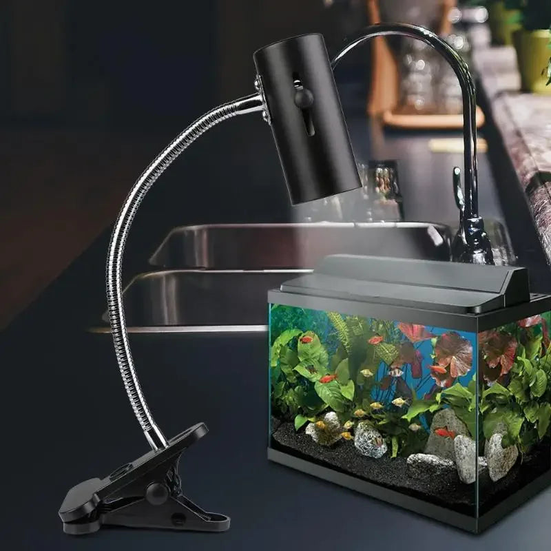 360° Rotating E27 Lamp Holder — Clip-On Reptile Heat & UV Fixture