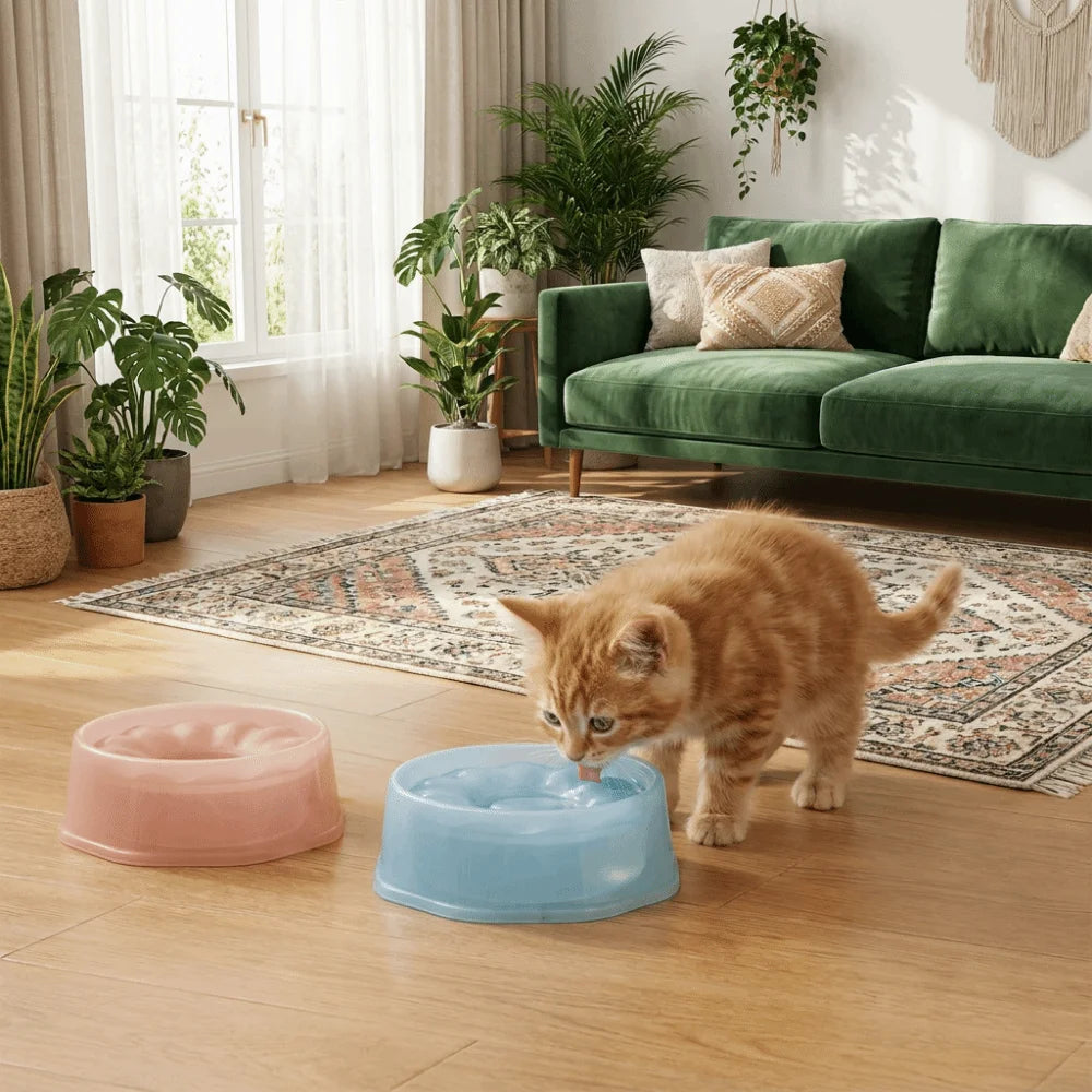 Spill-Proof Floating Pet Water Bowl (Large Capacity, Anti-Splash)