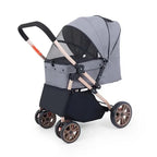 Foldable Pet Stroller Cart with Changeable Handle Configuration for Cats