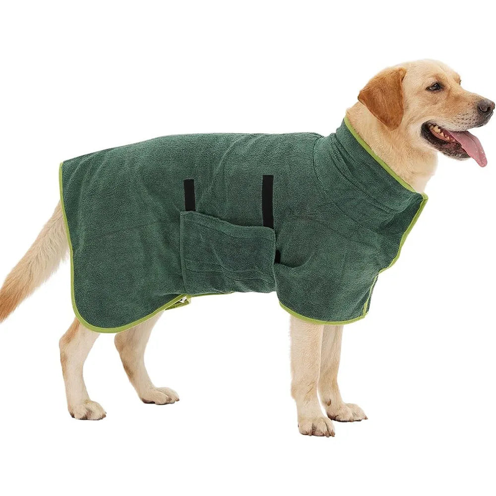 Full-Body Dog Bathrobe — Absorbent Quick-Dry Wrap for Dogs & Cats