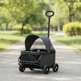 Four-Wheel Pet Stroller Compact Dog Stroller with Canopy Easy-to-Maneuver Roomy for Dogs, Outdoor Walks, Travel