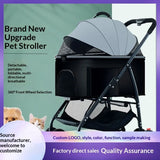 Lightweight Folding Pet Trolley, Cat and Dog Bag Can Be Separated from the Cage, Small Pet Car Can Carry Pet Sleeping Basket