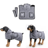 Microfiber Dog Bath Towel — Super-Absorbent Wearable Robe, XS–XL