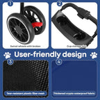 3-Wheel Foldable Pet Stroller with Breathable Mesh Canopy & Cup Holders for Small & Medium Dogs & Cats