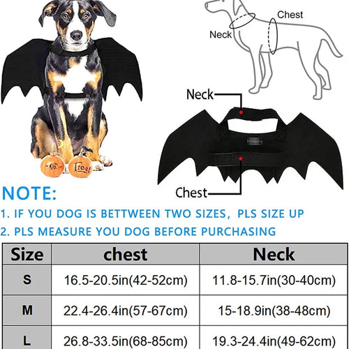 Bat Wings Costume Accessory for Dogs & Cats (Clip-On Wings)