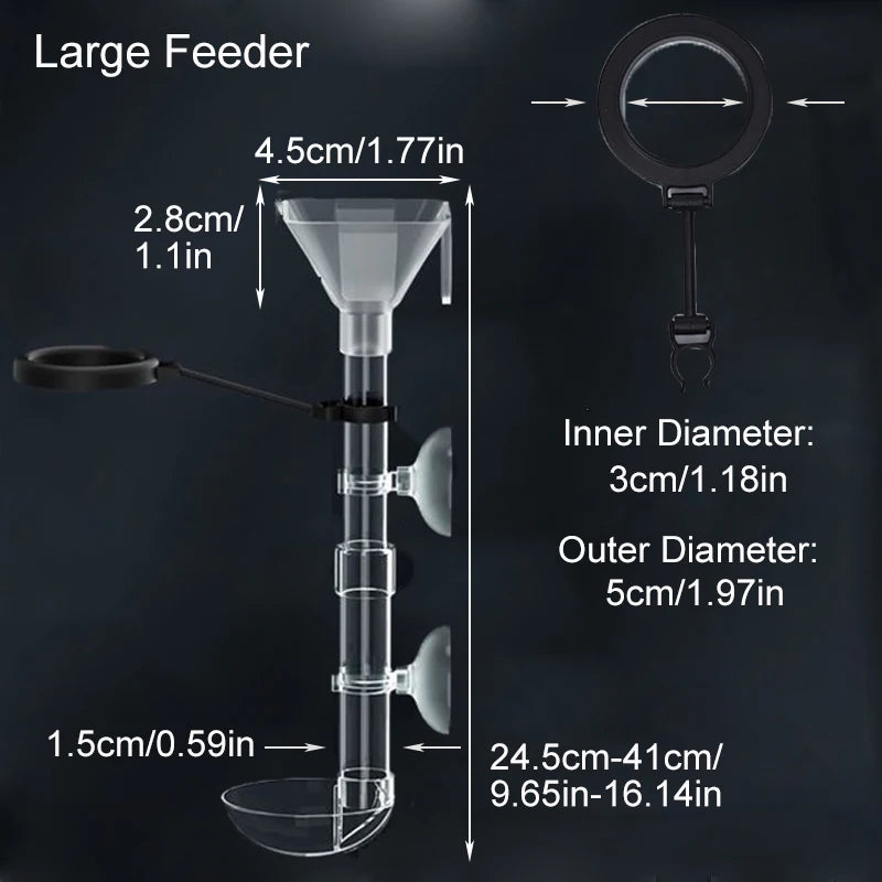 Acrylic Telescopic Aquarium Fish Feeder Tube (Transparent)