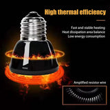 Ceramic Infrared Heat Lamp for Reptiles — No-Light Warmer, E27, 20W-80W