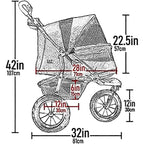 Pet Gear No-Zip AT3 Pet Stroller — One-Hand Fold, Jogging Tires & Cup Holder