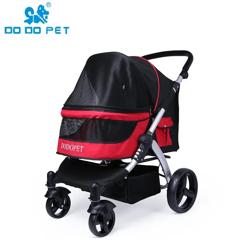 Large Luxury Foldable Pet Stroller Cart for Big Dogs & Multiple Cats — Portable Outdoor Walking Cart