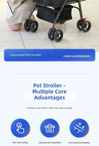 Portable Foldable Walking & Jogging Pet Stroller for Small & Medium Dogs & Cats