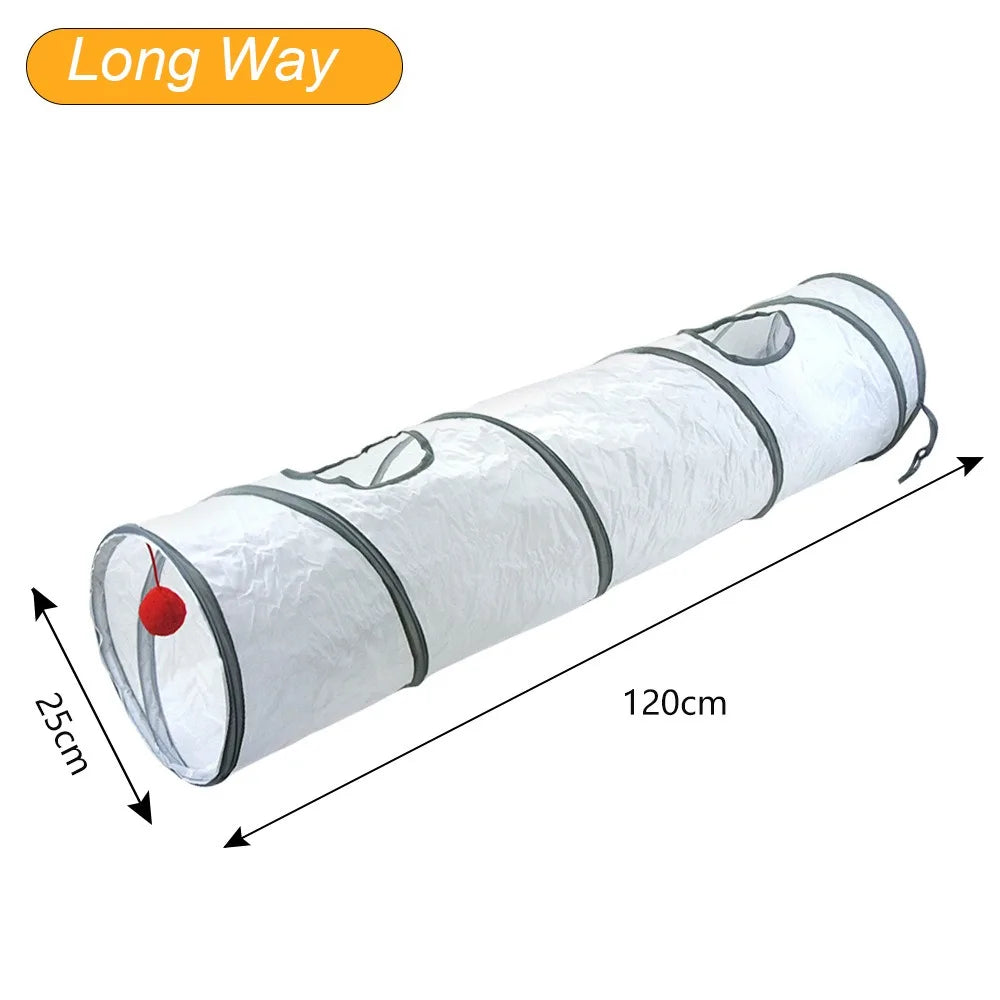 Foldable Cat Tunnel Tube — Portable, Crinkly Play Nest for Small Pets