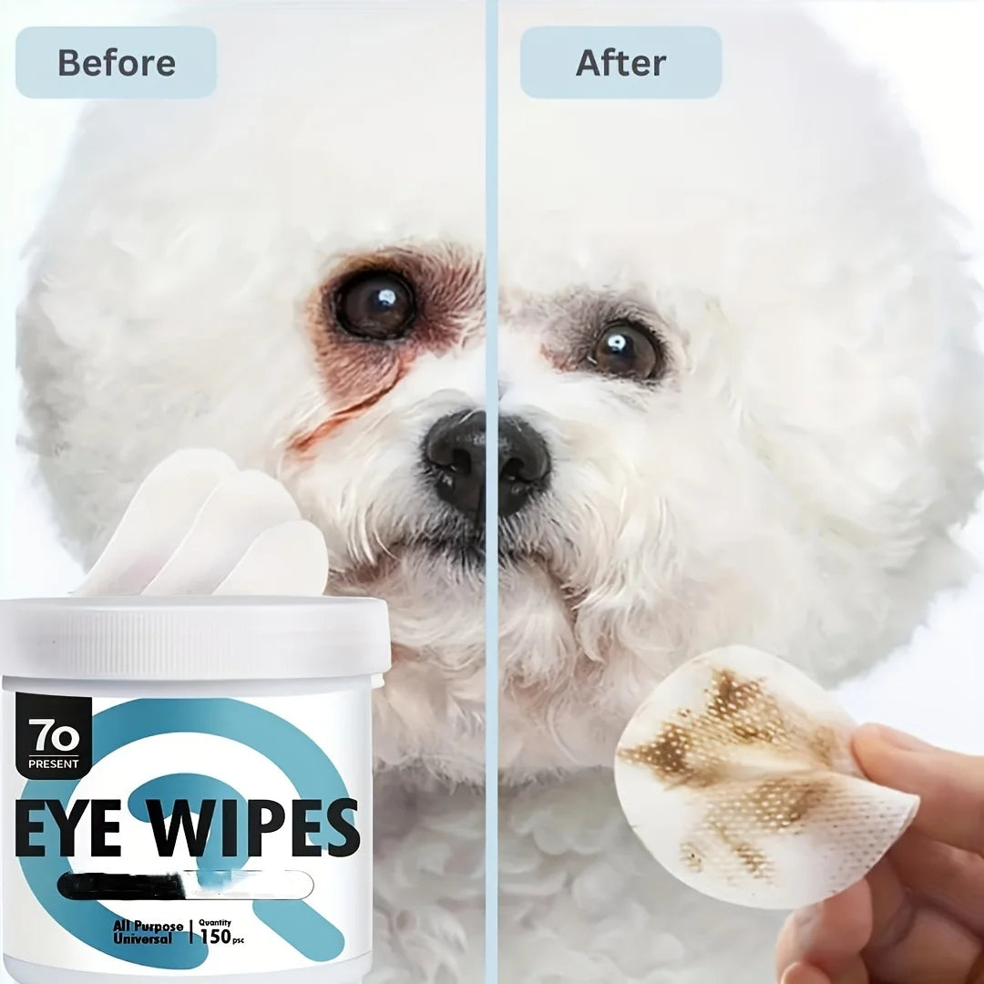 Pet Eye & Ear Wipes — 150-Count Pre-Moistened Cleaning Pads