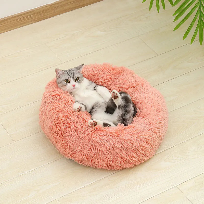 Long Plush Pet Sleeping Basket