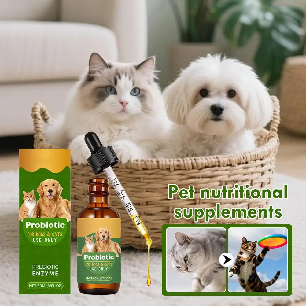 Liquid Probiotic Drops for Dogs & Cats — Digestive & Immune Support, 60ml