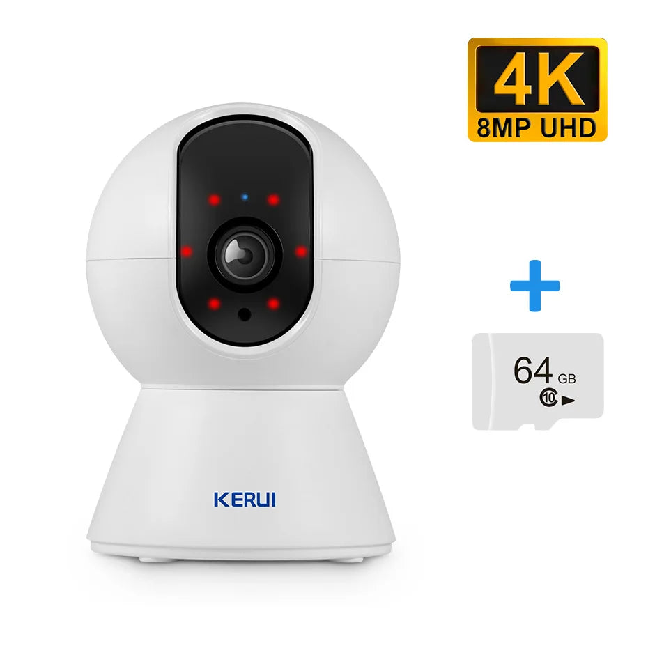 KERUI 4K 8MP Smart WiFi Pet Camera with Night Vision, AI Alerts & Tuya Integration