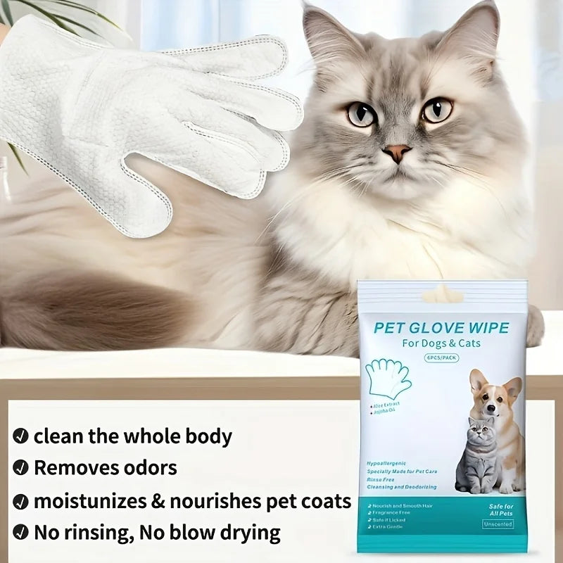 Pet Grooming Glove Wipes — Cleaning & Deodorizing On-the-Go, 18-Count
